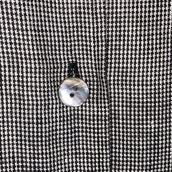 Vintage Irish Linen Check Shirt Dress Size 10 Y2K Button Front Belted Talbots - Picture 8 of 12